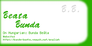 beata bunda business card