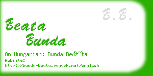 beata bunda business card